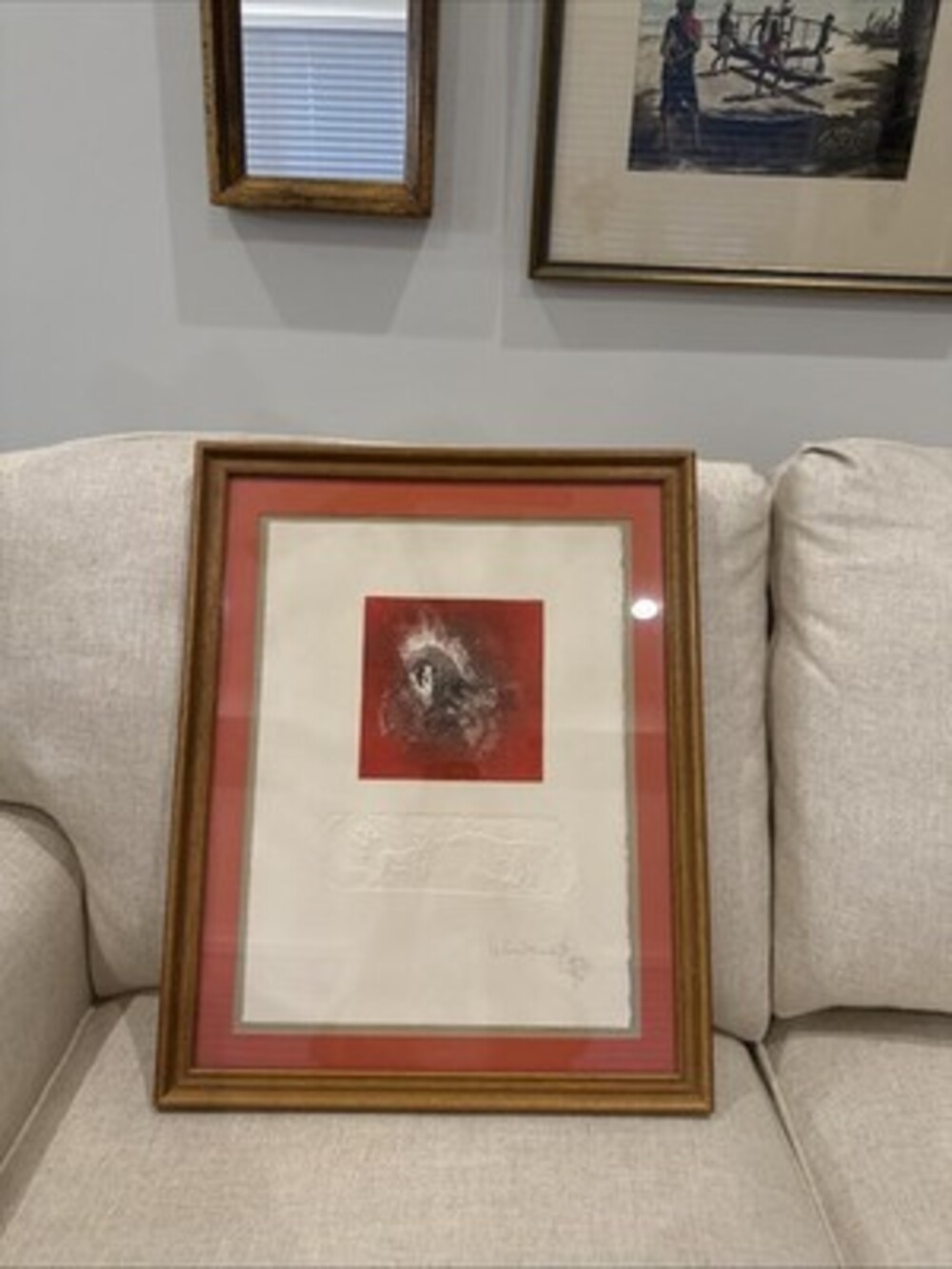 Framed Lebadang (aka Hoi), Red Horse, Etching with Relief, signed and numbered - Picture 4 of 7